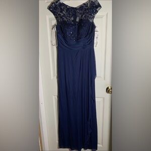 Cap sleeve long gown